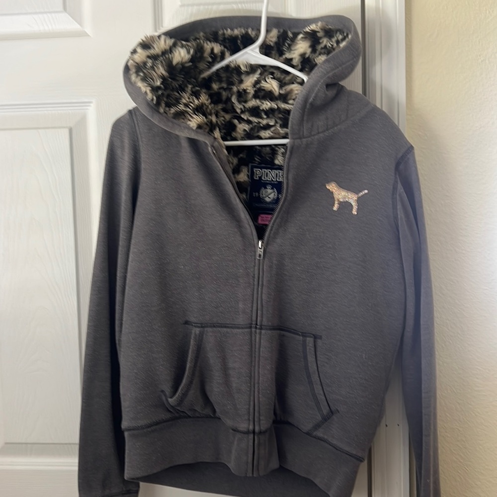 PINK VS Faux Fur Hoodie - XS